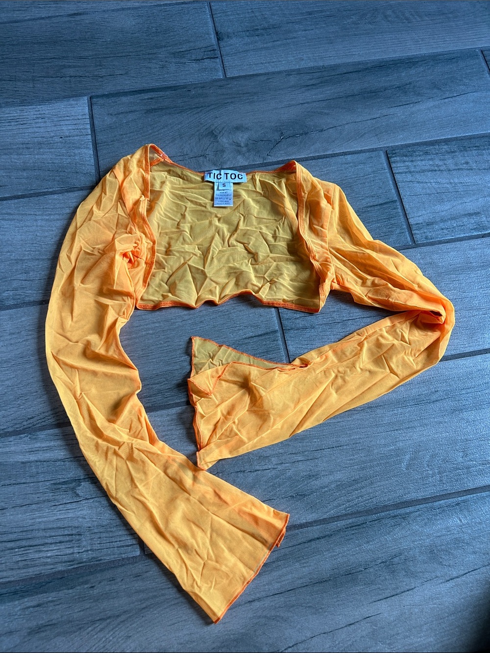Tic Toc Women's Orange Sheer Shrug Bolero